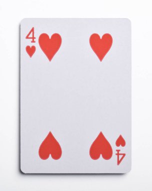 dört tane kupa beyaz zemin üzerine izole kart,