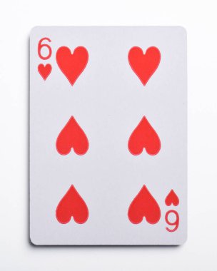 Altı tane kupa beyaz zemin üzerine izole kart,