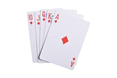 Beyaz arkaplanda izole edilmiş kart oynatılıyor