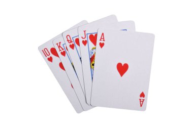 Beyaz arkaplanda izole edilmiş kart oynatılıyor