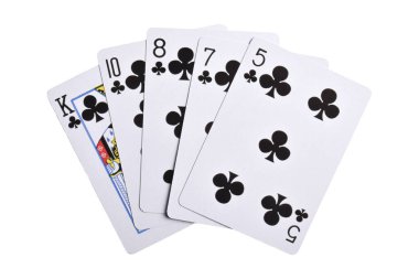 Beyaz arkaplanda izole edilmiş kart oynatılıyor