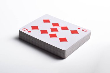 Nine Pırlanta beyaz zemin üzerine izole kart,