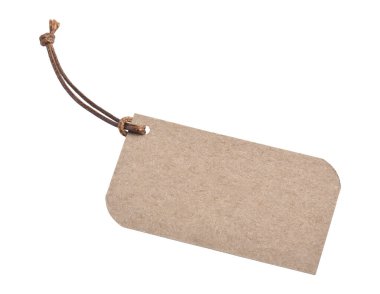 Boş kağıt fiyat etiketi veya beyaz arkaplanda izole edilmiş etiket