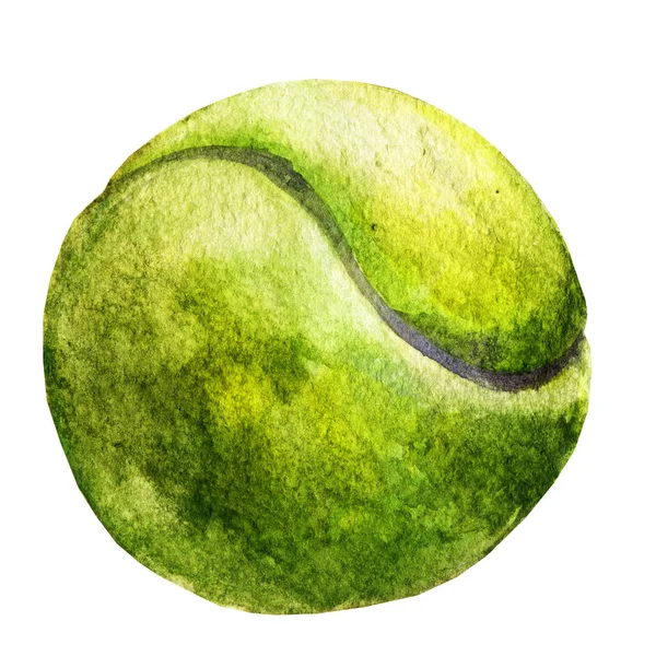 Акварельний Ескіз Тенісного Яча Білому Тлі — стокове фото