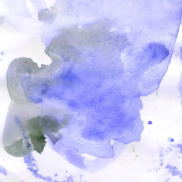 Ilustração aquarela. Textura. Mancha transparente aquarela. Borrão, spray. Cor azul-cinza . — Fotografia de Stock