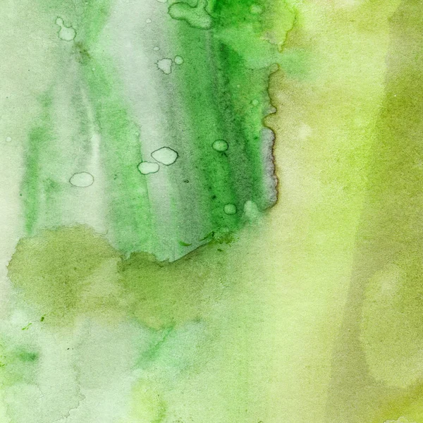 Ilustración en acuarela. Textura. Mancha transparente acuarela. Desenfoque, spray. Color verde . — Foto de Stock