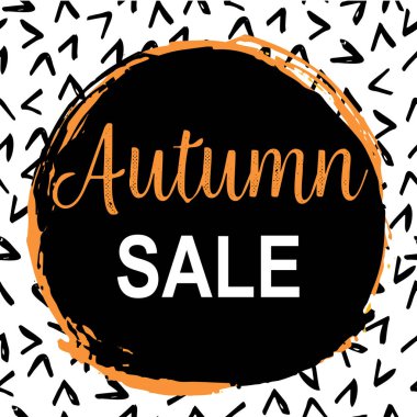 Sonbahar satış metin afiş. Sonbahar satış poster ile el çizilmiş dokuları