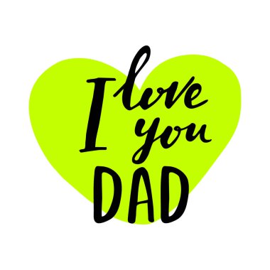 Babalar Günü el yazısı tasarımı. Seni seviyorum baba. El çizimi eşsiz bir rica.