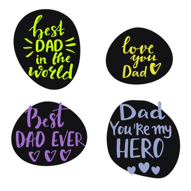 Babalar günü el çizimi harf tasarımı. Mutlu Babalar Günü amblemi.