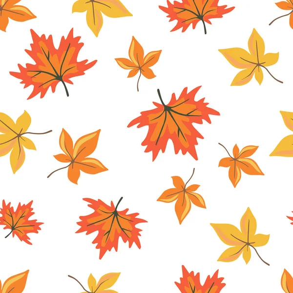 Herfst en herfst seizoen naadloos patroon. Handgetekende Scandinavische stijl herhaalde achtergrond textuur voor stof, textiel, inpakpapier, behang oppervlak ontwerp. — Stockvector