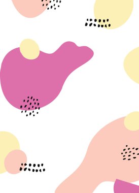 Soyut geometrik şekiller ve çizgilerle soyut kart ve el ilanı şablonu. Kolaj kartı tasarımı