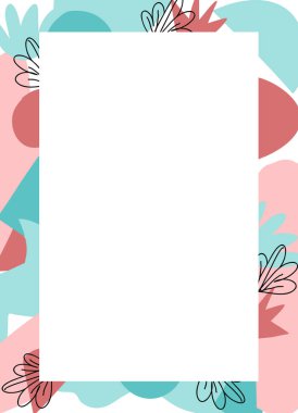 Soyut geometrik şekiller ve çizgilerle soyut kart ve el ilanı şablonu. Kolaj kartı tasarımı