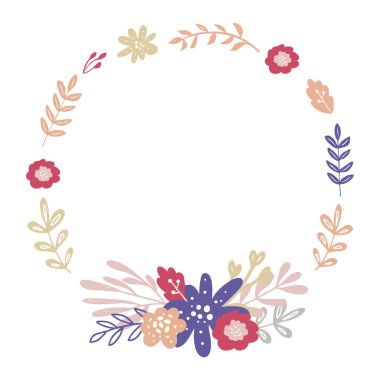 Düğün davetiyeleri ve tebrik kartı tasarımı için basit çiçek çizimi