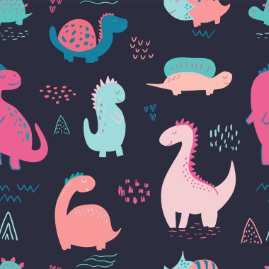 Bebek ve çocuklar için dinazorlar, kumaşlar, tekstil, duvar kağıtları ve ürünler.