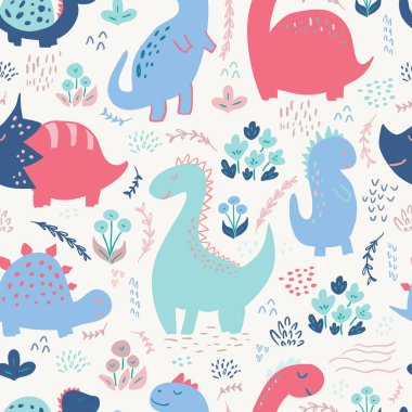 Bebek ve çocuklar için dinazorlar, kumaşlar, tekstil, duvar kağıtları ve ürünler.