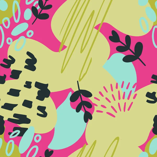 Абстрактные Цветочные Бесшовные Линии Бумаги Капли Цветы Точки Абстрактные Формы — стоковый вектор