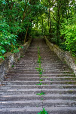 Fotoğraf eski antik taş merdiven Kamyanets-Podilsky