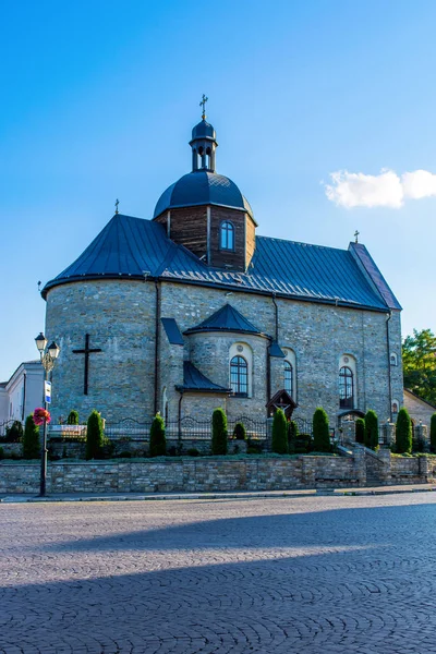 Photo Old Beautiful Ancient Church Sky Background Kamyanets Podilsky — Stock Photo, Image