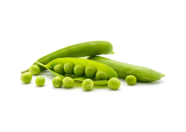 Photo Beautiful Green Peas Isolated White Background — Stock Photo, Image