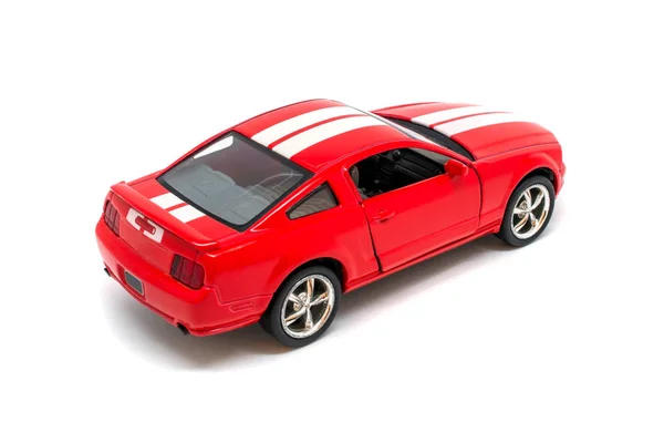 Photo Small Red Toy Model Car Isolated White Background — Stock Photo, Image