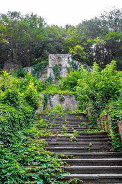 Fotoğraf eski antik taş merdiven Kamyanets-Podilsky