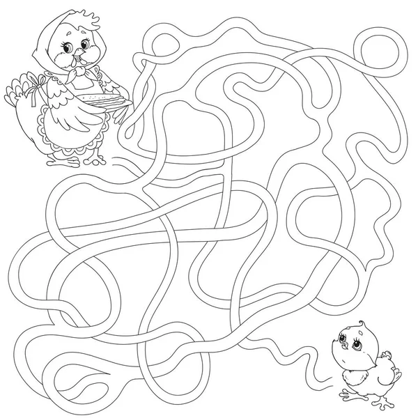 Labyrinthe Pour Enfants Jeux Éducatifs Trouve Chemin Illustration Vectorielle — Image vectorielle