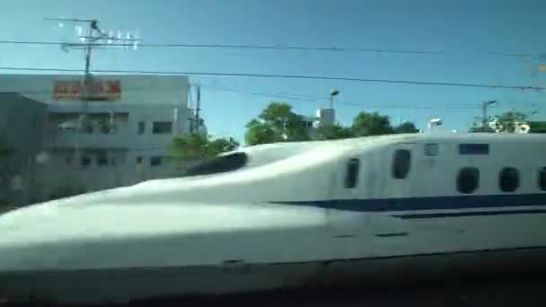 Shizuoka Giappone Maggio 2018 Shinkansen Treno Giapponese Alta Velocità Hikari — Video Stock