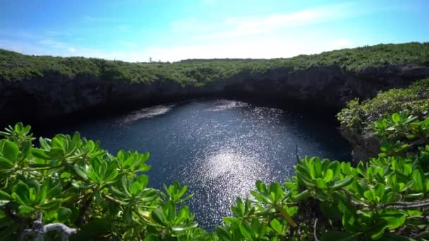 Okinawa Japan Temmuz 2018 Tori Ike Shimoji Adası Nda Mavi — Stok video
