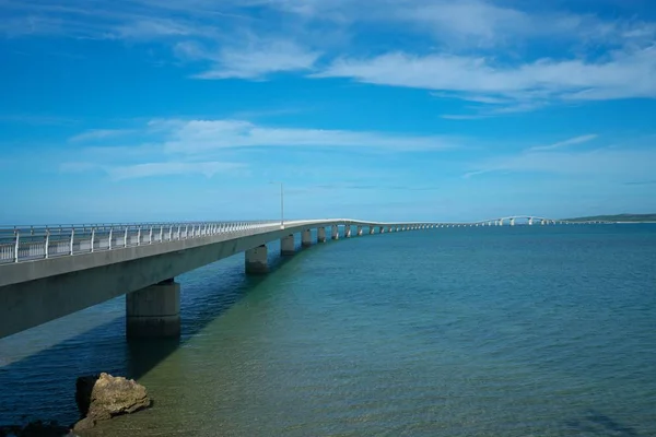 Okinawa,Japan-July 7, 2018: Irabu bridge, the longest toll-free bridge in Japan connecting Irabu island and Miyako island
