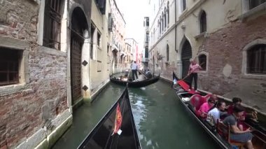 Venice, İtalya-Temmuz 25, 2018: Görünüm, Venedik'ten bir gondol