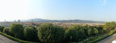 Firenze, İtalya-Temmuz 25,2018: Panoramik görünümünden Piazza Michelangelo, Florence, İtalya