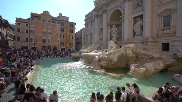Рим Італія Липень 2018 Фонтану Треві Другій Половині Дня — стокове відео