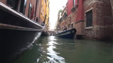 Venice, İtalya-Temmuz 25, 2018: (Zaman atlamalı) görünümü, Venedik'ten bir gondol