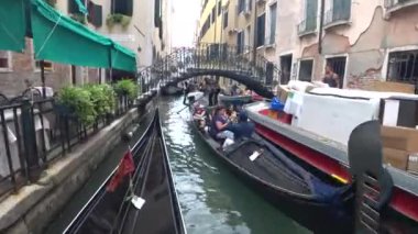 Venice, İtalya-Temmuz 25, 2018: (Zaman atlamalı) görünümü, Venedik'ten bir gondol