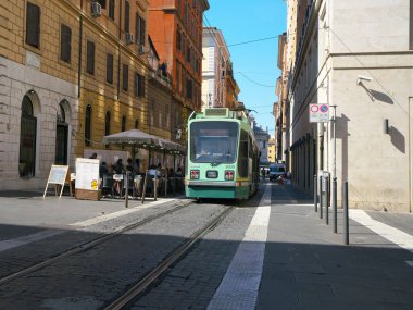 Roma, İtalya-Temmuz 29,2018: Tramvay Roma Termini İstasyonu