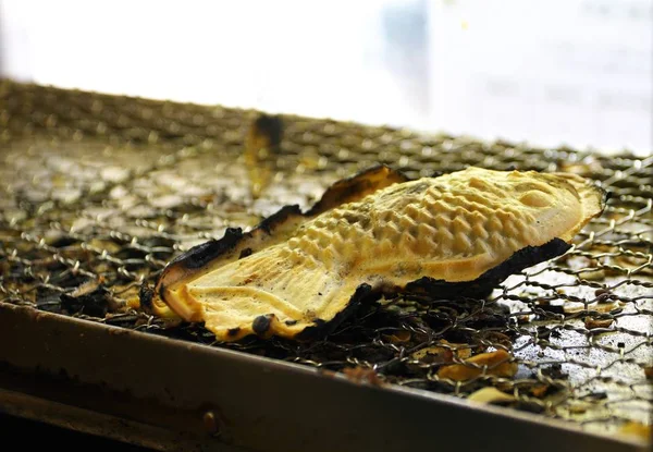 Tokyo Jepang Agustus 2018 Taiyaki Fresh Oven Fishshaped Pancake Stuffed — Stok Foto