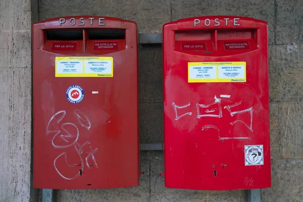 Florence Italië Juli 2018 Twee Postboxes Muur Van Florence Santa — Stockfoto