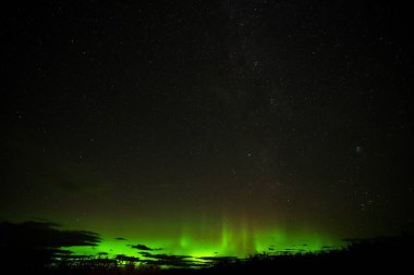 Aurora borealis (Kuzey ışıkları) Eylül, 2018, Whitehorse, Amerika Birleşik Devletleri