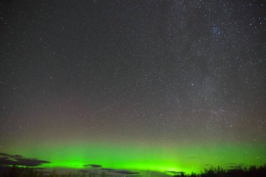 Aurora borealis (Kuzey ışıkları) Eylül, 2018, Whitehorse, Amerika Birleşik Devletleri