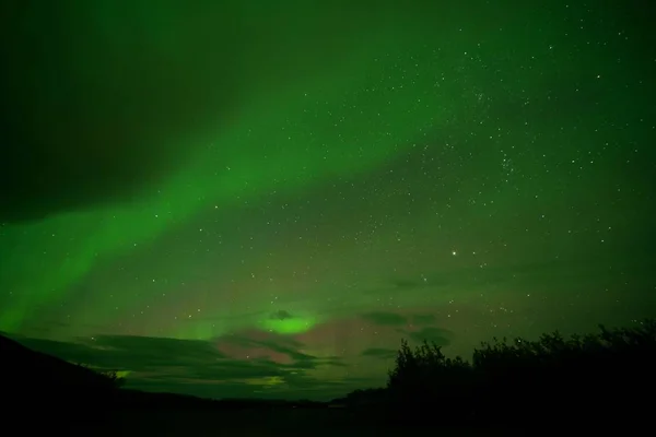 Aurora Borealis Zorza Polarna Wrześniu 2018 Roku Whitehorse Kanada — Zdjęcie stockowe