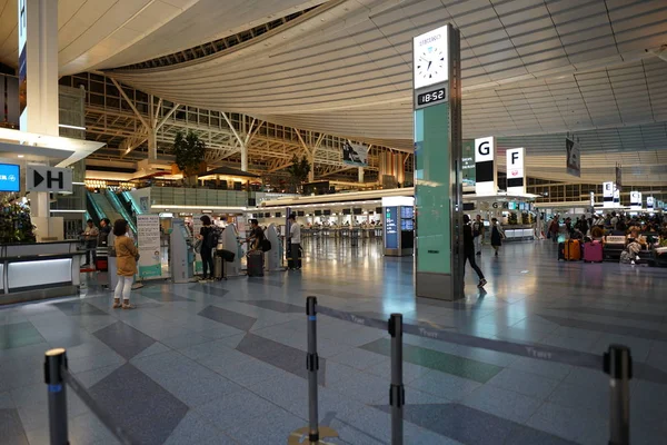 Tokio Japón Septiembre 2018 Haneda Aeropuerto Internacional Pasajeros Terminal Salida — Foto de Stock