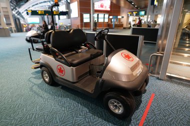 Vancouver, Kanada-Eylül 9, 2018: Vancouver Airport Terminal yurtiçi yolcu sepeti