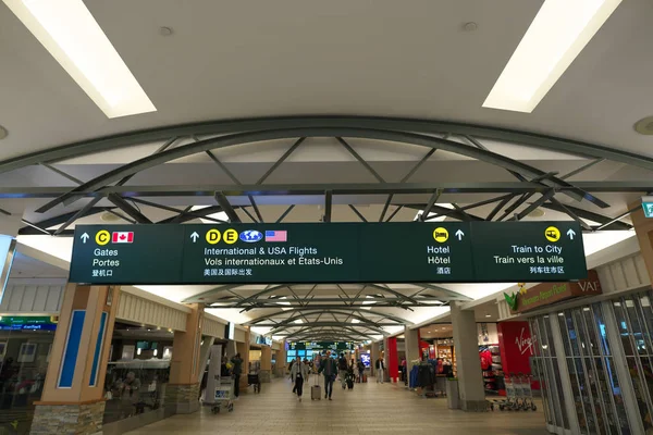 Βανκούβερ Καναδάς Σεπτέμβριος 2018 Αεροδρόμιο Του Βανκούβερ Τερματικό Σταθμό Εσωτερικού — Φωτογραφία Αρχείου