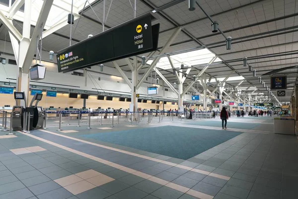 Vancouver Kanada Září 2018 Vancouver Letiště Mezinárodní Terminál Check Přepážky — Stock fotografie