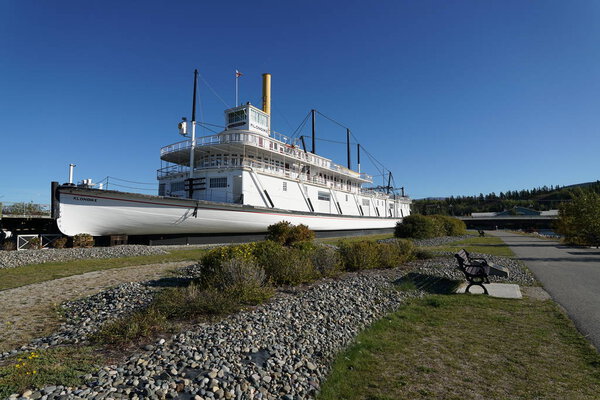 Whitehorse,Canada-September 10, 2018: S.S.Klondike along Yukon River in Whitehorse, Canada