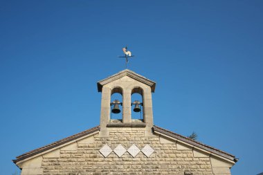 Reims, Fransa-Ekim 10, 2018: Reims, Fransa, kilisede Foujita sanatçı Tsuguharu Foujita tarafından tasarlanmış. O iç boyalı freskler ünlüdür.