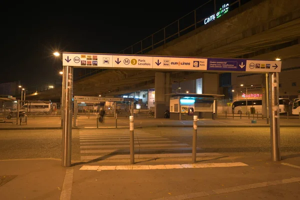 Paris Francja Październik 2018 Metra Międzynarodowego Dworca Autobusowego Gallieni Bagnolet — Zdjęcie stockowe