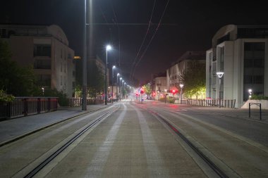 Nancy, Fransa-Ekim 11, 2018: Nancy sabahın erken saatlerinde bir tramvay