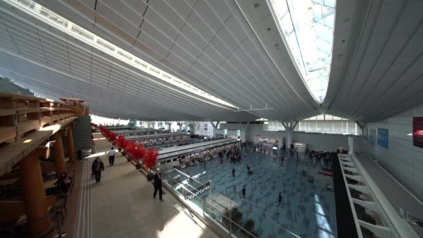 Токио Япония Ноября 2018 Года Международный Пассажирский Терминал Аэропорта Ханэда — стоковое видео