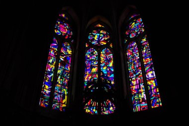 Reims, Fransa-Ekim 10,2018: Katedrali Notre-Dame veya Our Lady Reims, Reims, Fransa içinde